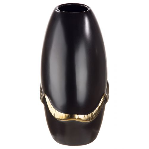 Vaza Creolo, Ceramica, Negru/Auriu, 10x18x20 cm [2]