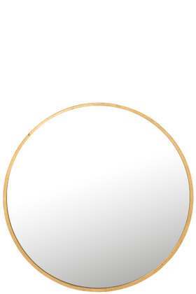 Poza Oglinda Mona Round, Metal Sticla, Auriu, 110x2x110 cm