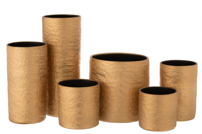 Vaza Gatsby, Ceramica, Auriu, 15x15x39.5 cm [3]