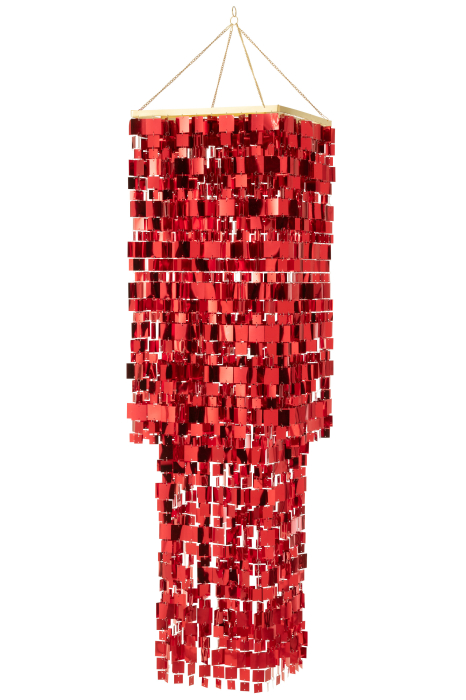 Abajur candelabru patrat pvc rosu L | L 50X l 50X H 180 cm [1]