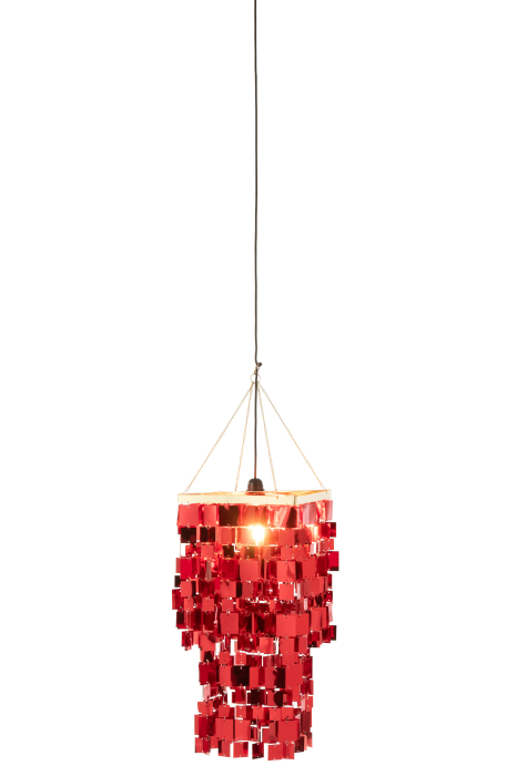 Abajur candelabru patrat pvc rosu S | L 30X l 30X H 60 cm [2]