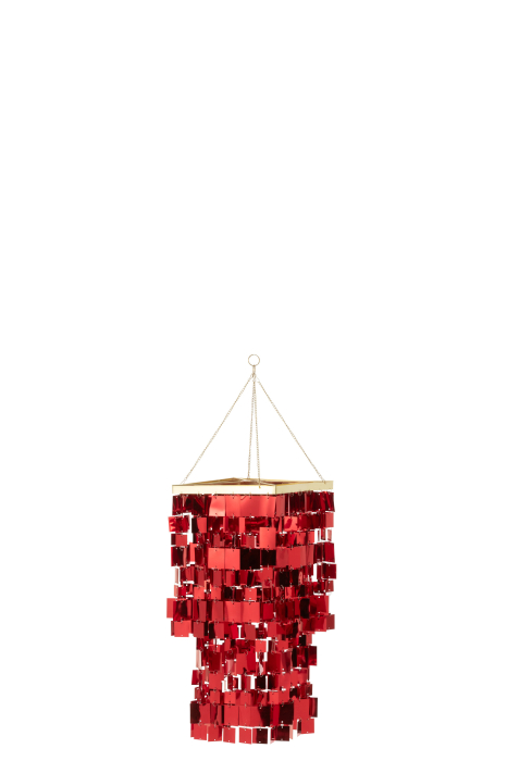 Abajur candelabru patrat pvc rosu S | L 30X l 30X H 60 cm [1]