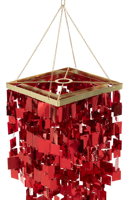 Abajur candelabru patrat pvc rosu S | L 30X l 30X H 60 cm [4]
