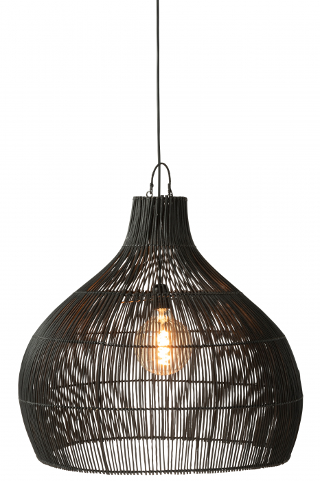 Abajur Pear, Rattan/Bambus, Negru, 83x83x75.5 cm [3]