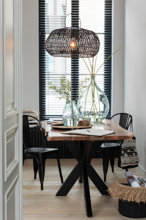 Abajur Rattan, Rattan/Bambus, Negru, 52.5x52.5x31.5 cm [3]