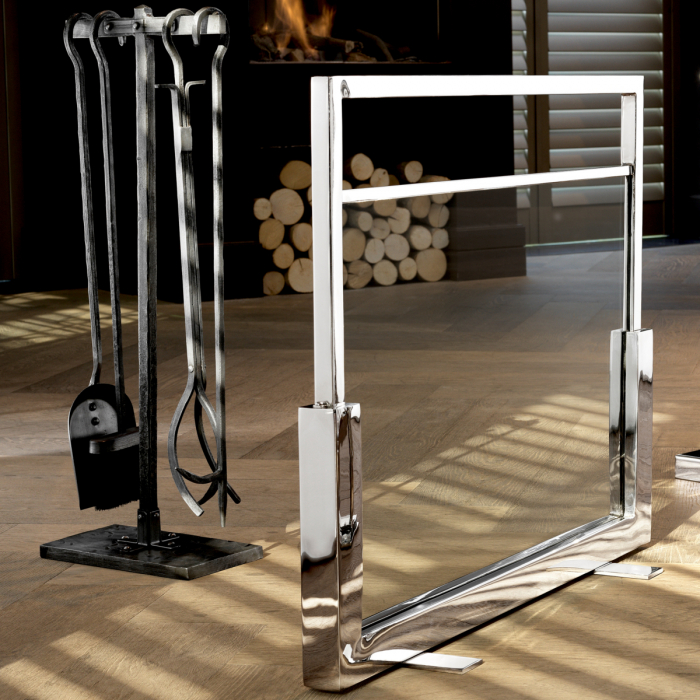 Accesorii semineu, set de 4 finisaj zinc, Dims: L. 29 | W. 15.5 | H. 78  (CM) [2]