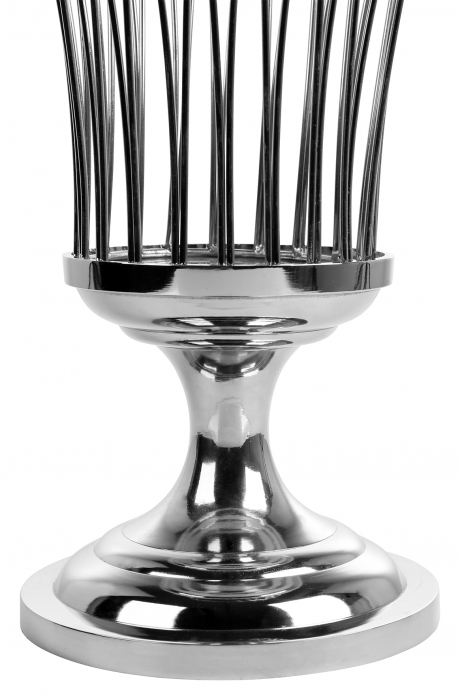 ALLEGRA, Suport lumânare cu picior, sticlă, nichel, h.43, d.25 cm [2]