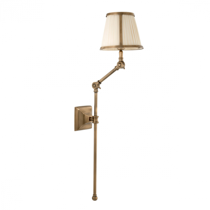 Aplică de perete, Brunswick, finisaj din alamă cu aspect vintage, Dims: W. 17 | D. 29 | H. 77 | Adjustable (CM) [1]