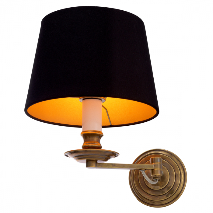 Aplică de perete, Eclips, finisaj din alamă cu aspect vintage, abajur inclus [5]