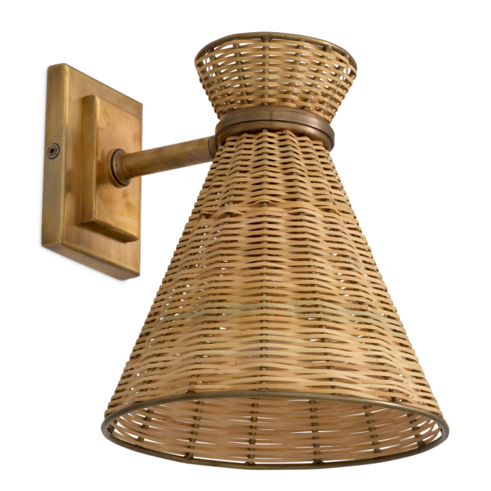 Aplică de perete, Kon Tiki ratan natur, Dims: W. 20 | min W. 25 | H. 25  (CM) [4]