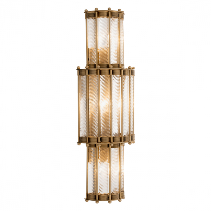 Aplică de perete, Tiziano XL, finisaj din alamă cu aspect vintage, Dims: W. 22.5 | D. 15 | H. 65  (CM) [3]
