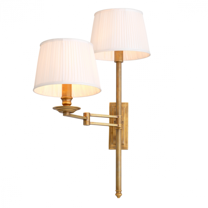 Aplică de perete, Xeno Swing, finisaj din alamă cu aspect vintage, abajur inclus, Dims: W. 50 | D. 7 | H. 64  (CM) [2]