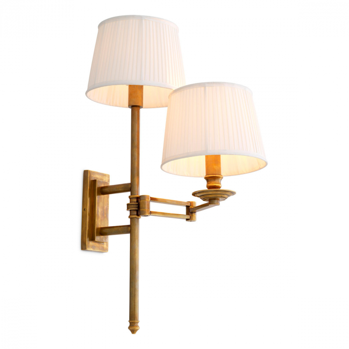 Aplică de perete, Xeno Swing, finisaj din alamă cu aspect vintage, abajur inclus, Dims: W. 50 | D. 7 | H. 64  (CM) [1]