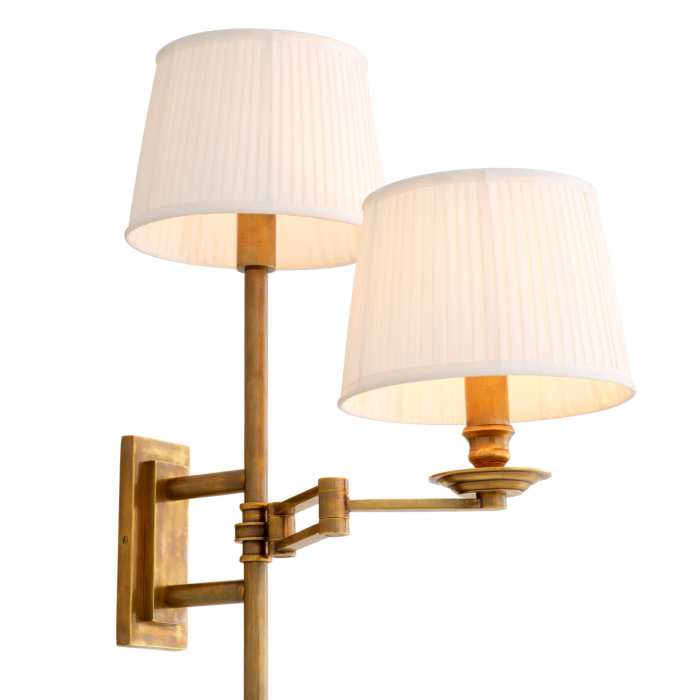 Aplică de perete, Xeno Swing, finisaj din alamă cu aspect vintage, abajur inclus, Dims: W. 50 | D. 7 | H. 64  (CM) [3]