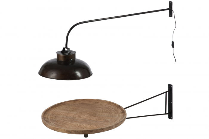 Aplica Lounge, Metal/Fier, Negru, 100x36.5x45 cm [2]