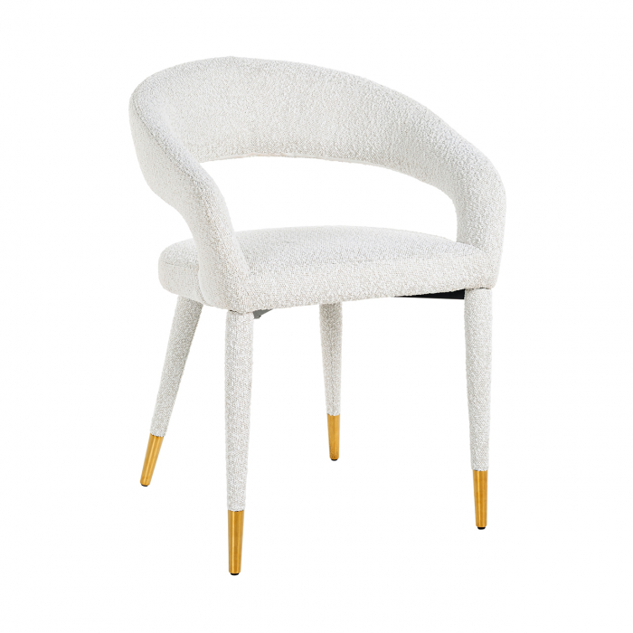 Arm chair Gia white boucle fire retardant (FR-Copenhagen 900 Boucle White)