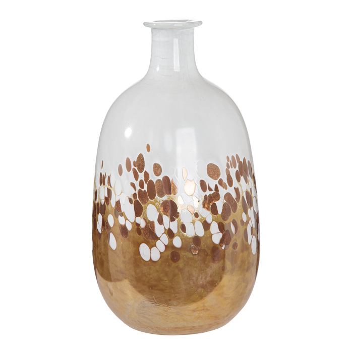 Arta din sticla, Vaza, bulboasa, „Vesuvio”, Sticla, alba, PU 1, H 33 cm, A. 19 cm [3]