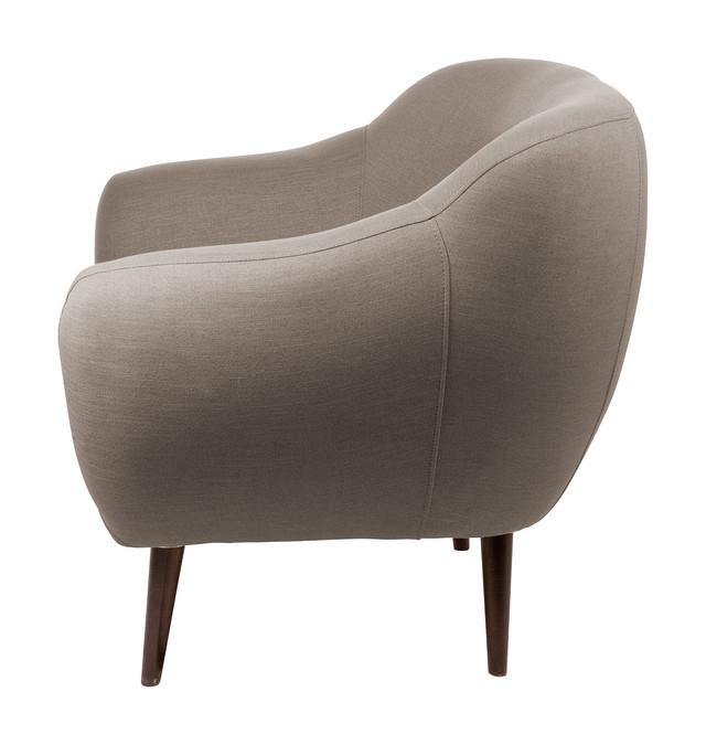 AUDRY, Fotoliu, in, taup, picioare din lemn, h.83 cm [3]