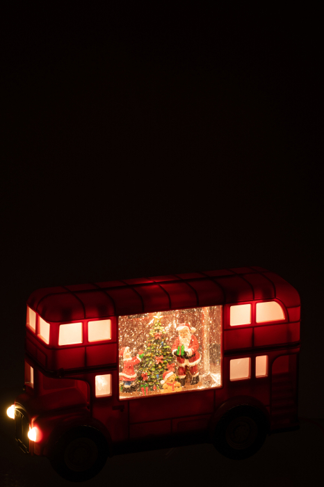 Autobuz cu leduri si muzica, Mos Craciun, plastic multicolor [3]