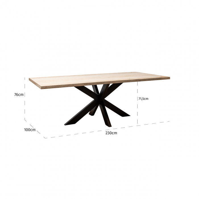 Masa Avalon, Lemn/Metal, Maro/Negru, 76x230x100 cm [5]