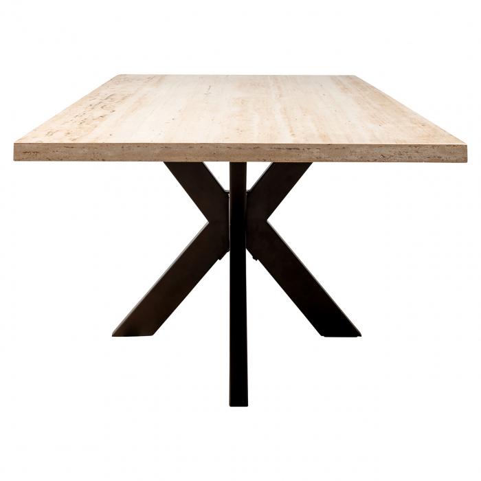 Masa Avalon, Lemn/Metal, Maro/Negru, 76x230x100 cm [2]