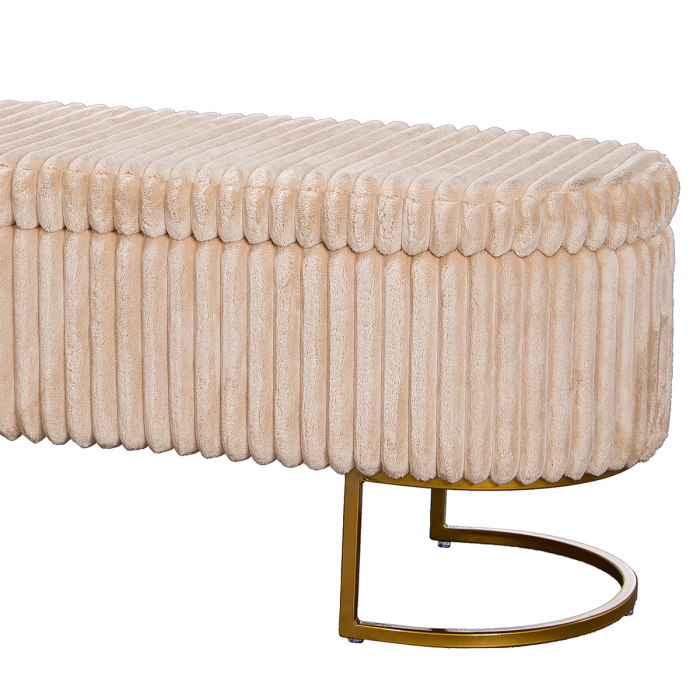 Bancă, Brooklyn, Pânză, bej, PU 1, L. 42,5 cm, L. 128 cm, H. 46,5 cm [2]