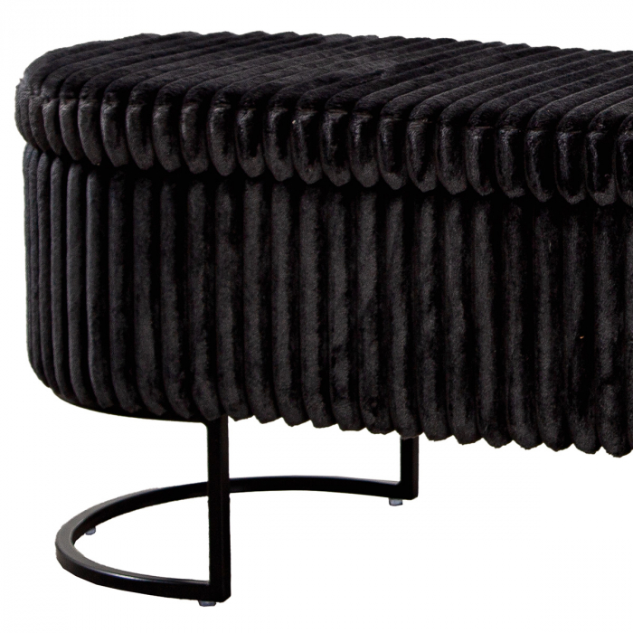 Bancă, Brooklyn, Pânză, negru, PU 1, L. 42,5 cm, L. 128 cm, H. 46,5 cm [2]