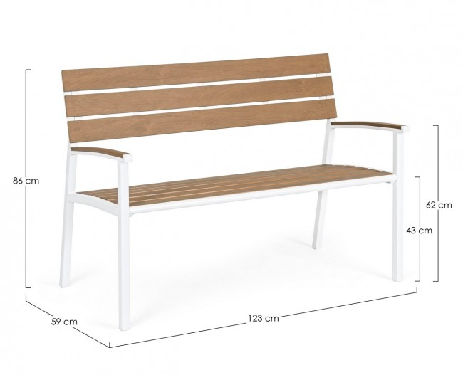 Banca Isak, Aluminiu, Alb, 123x59x86  cm [2]
