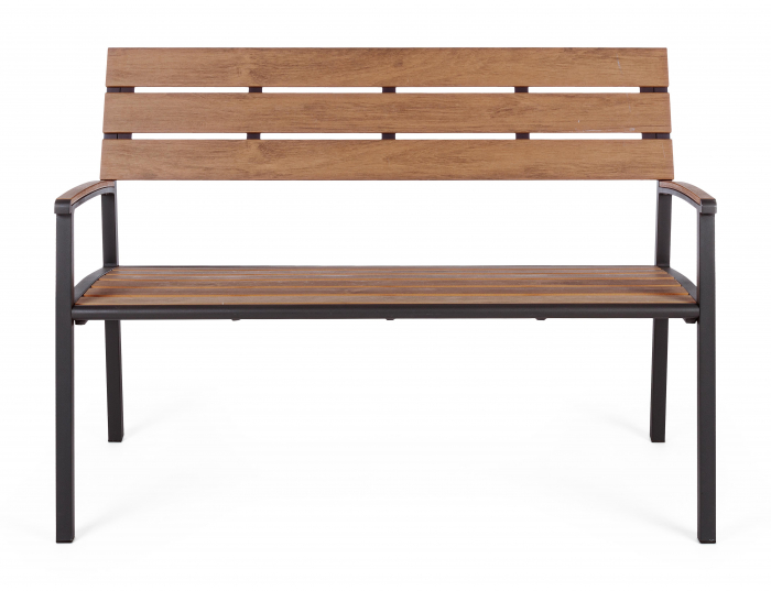 Banca Isak SJ61 , Aluminiu/Poliester, Maro/Negru, 123x59x86 cm [2]