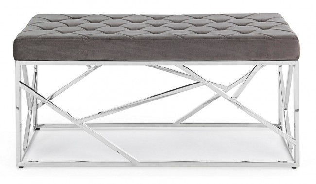 Banca Rayan, Otel/Poliester, Gri inchis, 97x44x46 cm [3]