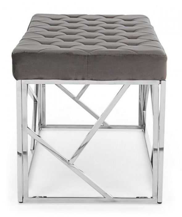 Banca Rayan, Otel/Poliester, Gri inchis, 97x44x46 cm [4]