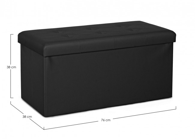 BANCHETA CU SPATIU DE DEPOZITARE NEGRU MAGDA  PVC W/B [2]