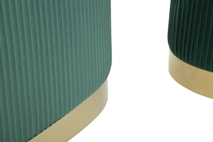 Bancheta cu spatiu depozitare si puf, verde, set de 3, 80x37x42-29x35 cm [5]