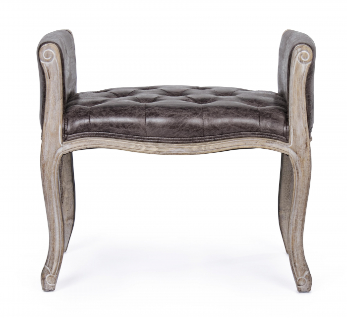 Bancheta Diva, Lemn/Poliester, Maro inchis/Maro deschis, 71x48x60 cm [2]