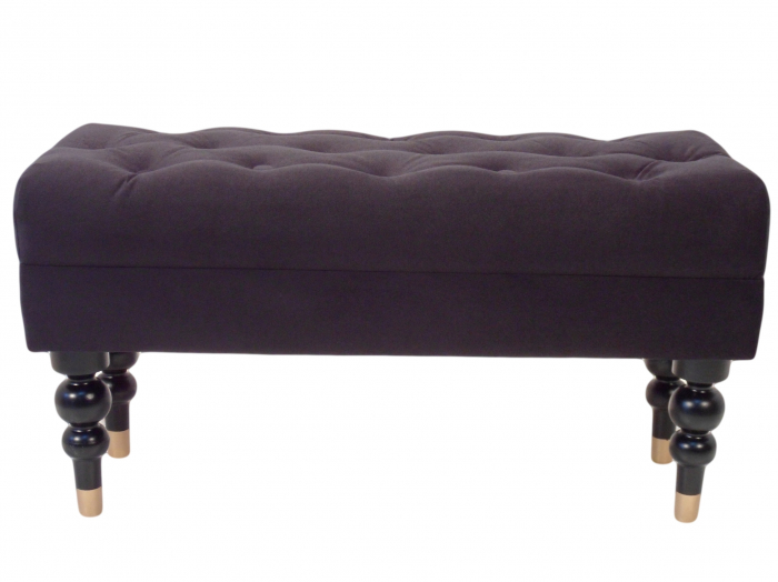 Bancheta Diana Classic, Negru, 85x44x30 cm [2]