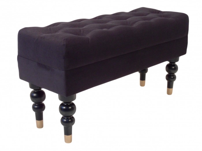 Bancheta Diana Classic, Negru, 85x44x30 cm [3]