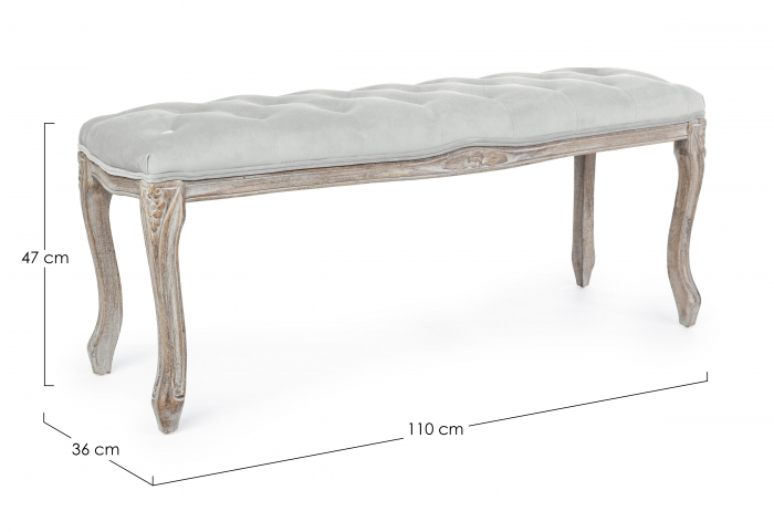 Bancheta Mathilde, Lemn/Poliester, Alb/Maro, 110x36x47 cm [2]
