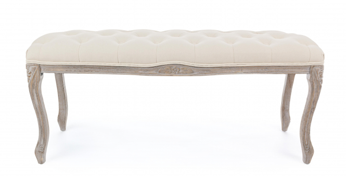 Bancheta Mathilde, Lemn/Poliester, Bej/Natural, 110x36x47 cm [3]