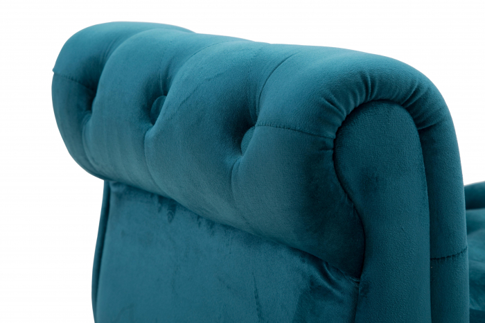 Bancheta Paris, Lemn/Metal/Poliester, Verde/Auriu/Negru, 60x120x40 cm [3]