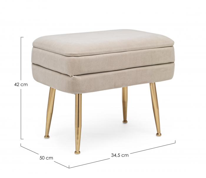 Bancheta Pavlina, Otel/Poliester, Bej, 50x34.5x42 cm [5]
