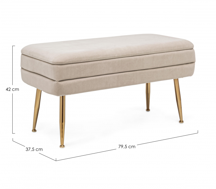 Bancheta Pavlina, Otel/Poliester, Bej, 79.5x37.5x42 cm [5]