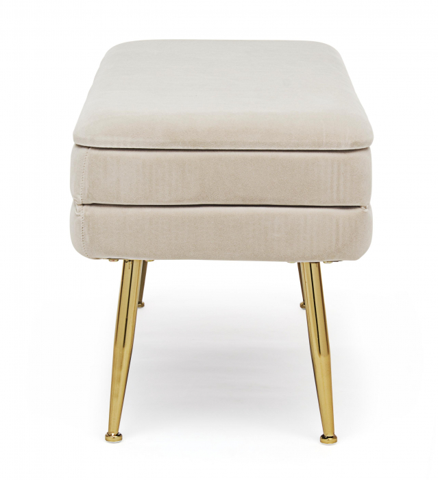 Bancheta Pavlina, Otel/Poliester, Bej, 79.5x37.5x42 cm [2]