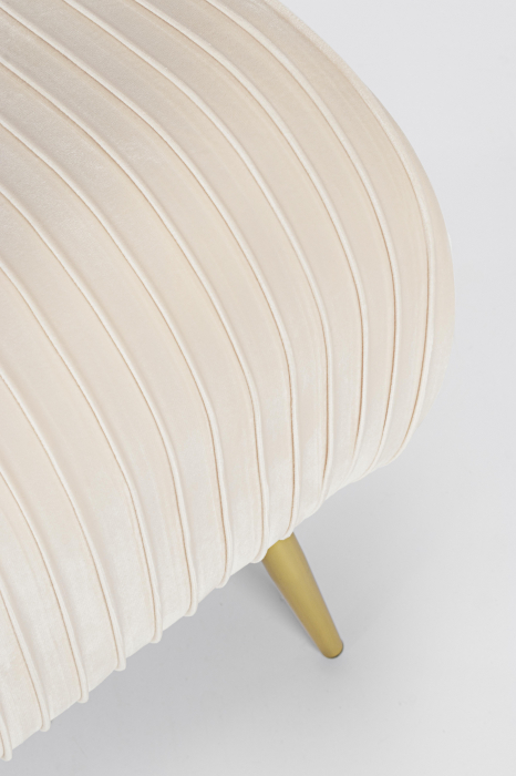 Bancheta Selena, MDF/Poliester, Alb/Auriu, 129x45.5x48 cm [3]