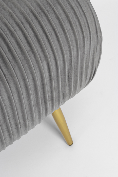 Bancheta Selena, MDF/Poliester, Gri/Auriu, 129x45.5x48 cm [4]