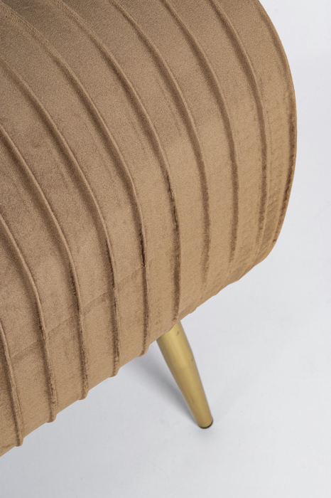 Bancheta Selena, MDF/Poliester, Roz/Auriu, 129x45.5x48 cm [3]