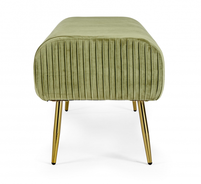 Bancheta Selena, Otel/Poliester, Verde, 129x45.5x48 cm [2]