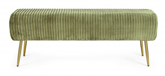 Bancheta Selena, Otel/Poliester, Verde, 129x45.5x48 cm [3]
