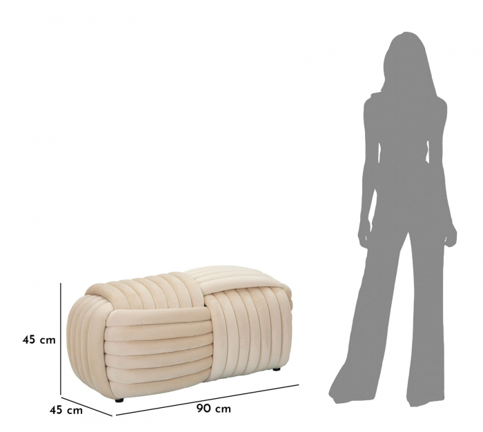 Bancheta, SOFTY, crem 90x45x45 cm [9]