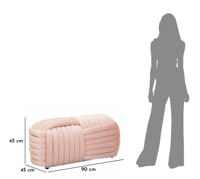 Bancheta, SOFTY, roz 90x45x45 cm [9]