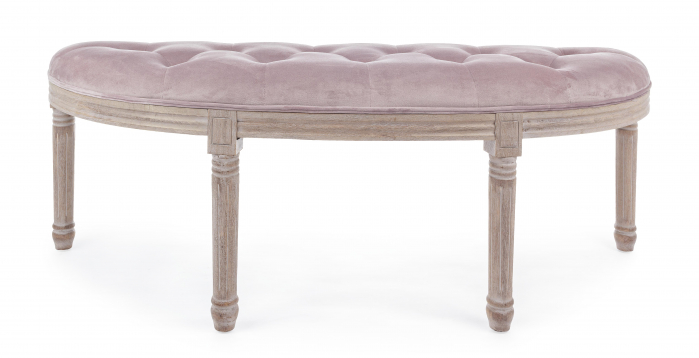 Bancheta Tilde, Lemn/Poliester, Roz/Maro, 125x42x48 cm [2]